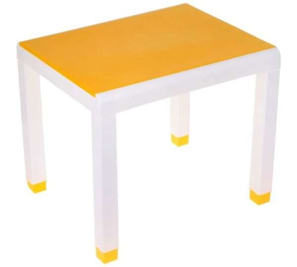 Стол пластиковый, цвет желтый 